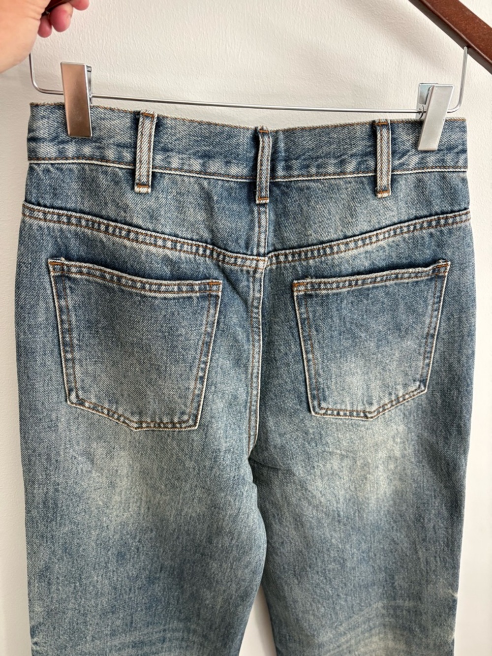 Celine High Rise Wide Leg Jeans Size M Blue Medium Wash by Hedi Slimane Waist 27 - Picture 5 of 14